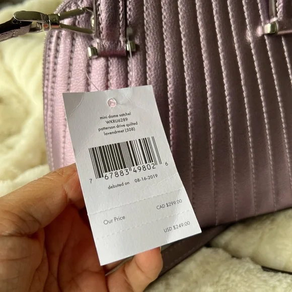 SOLD — NWT Kate Spade Patterson Dr Quilted Lavender Metallic Mini Dome Satchel - Picture 7 of 7
